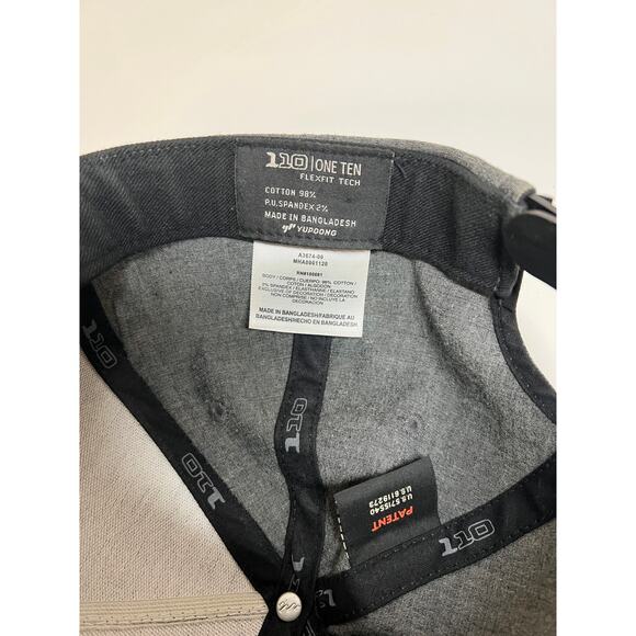 Hurley Flex Fit Gray Baseball Skater Cap - Solid Light Gray Logo Embroidered - Picture 3 of 5